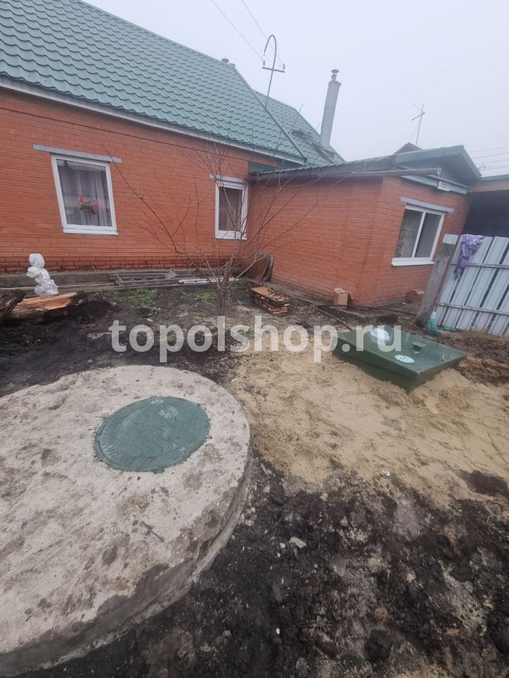 Установили Топас С 4 с принудительным сбросом очищенных стоков в дренажный колодец (Тульская область, г. Узловая)