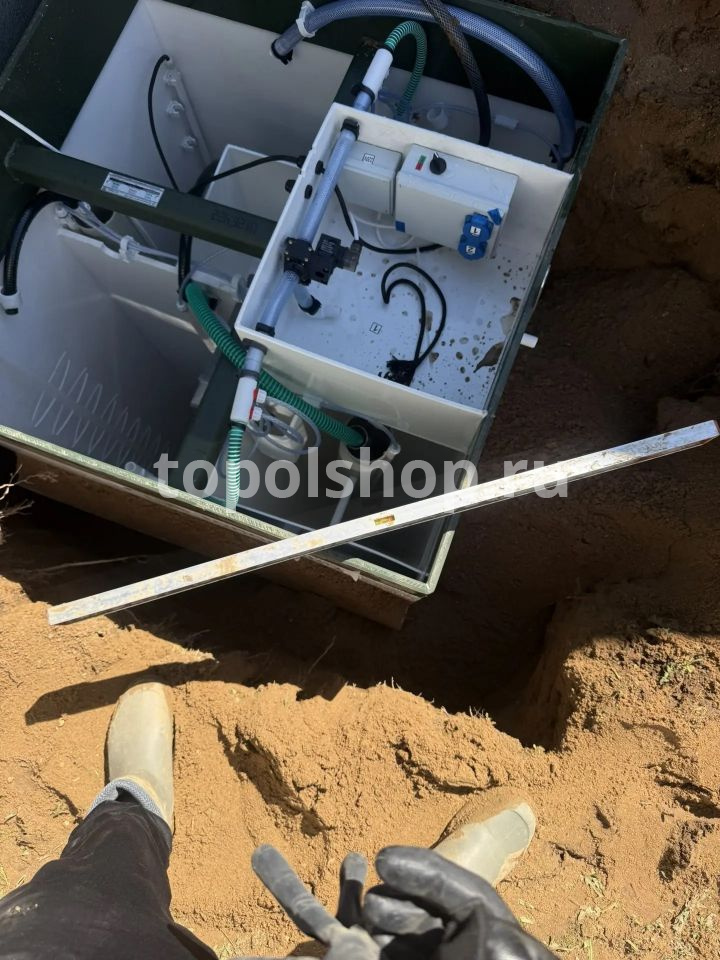Установили Топас с 5 с принудительным сбросом очищенных стоков ( Московская область, Можайский район, д. Горетово, СНТ Бестужево)