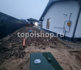 Установили Топас 4 с принудительным сбросом очищенных стоков (Калужская область, Жуковский р-н, с.п. Чубарово)