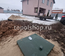 Установили Топас С 6 с принудительным сбросом очищенных стоков в ливневку (Тульская область, г. Тула, д. Хопилово)
