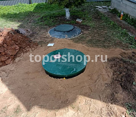 Монтаж по станции Био-3-400 с принудительным сбросом очищенных стоков в дренажный колодец