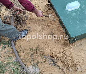 Установили Топас с 4 с принудительным сбросом очищенных стоков в дренажный колодец