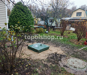 Установили Топас С 4 с принудительным сбросом очищенных стоков в существующую выгребную яму (Заокский район)