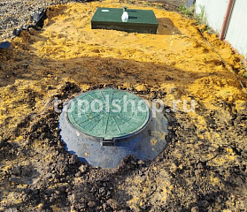 Установили станцию Топас 8 ЛОНГ принудительным отводом воды в дренажный колодец