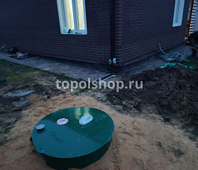 Установили Кит-4-500 с принудительным сбросом очищенных стоков в дренажный колодец