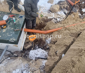 Установили Топас С 5 с принудительным сбросом очищенных стоков в существующий дренажный колодец  (г. Тула, д. Струково)