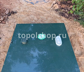 Установили Топас С 5 с принудительным сбросом очищенных стоков в дренажный колодец